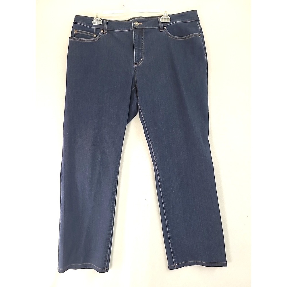 Lauren Jeans Co. Ralph Lauren Women's Denim Blue Jeans 18W Plus Straight Leg‎